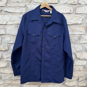 Levi's Dark Blue Shirt Jacket Black Tab 1970s XL Long Tall